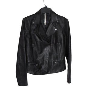 NWOT Truth and Pride Black Leather Jacket Size XS